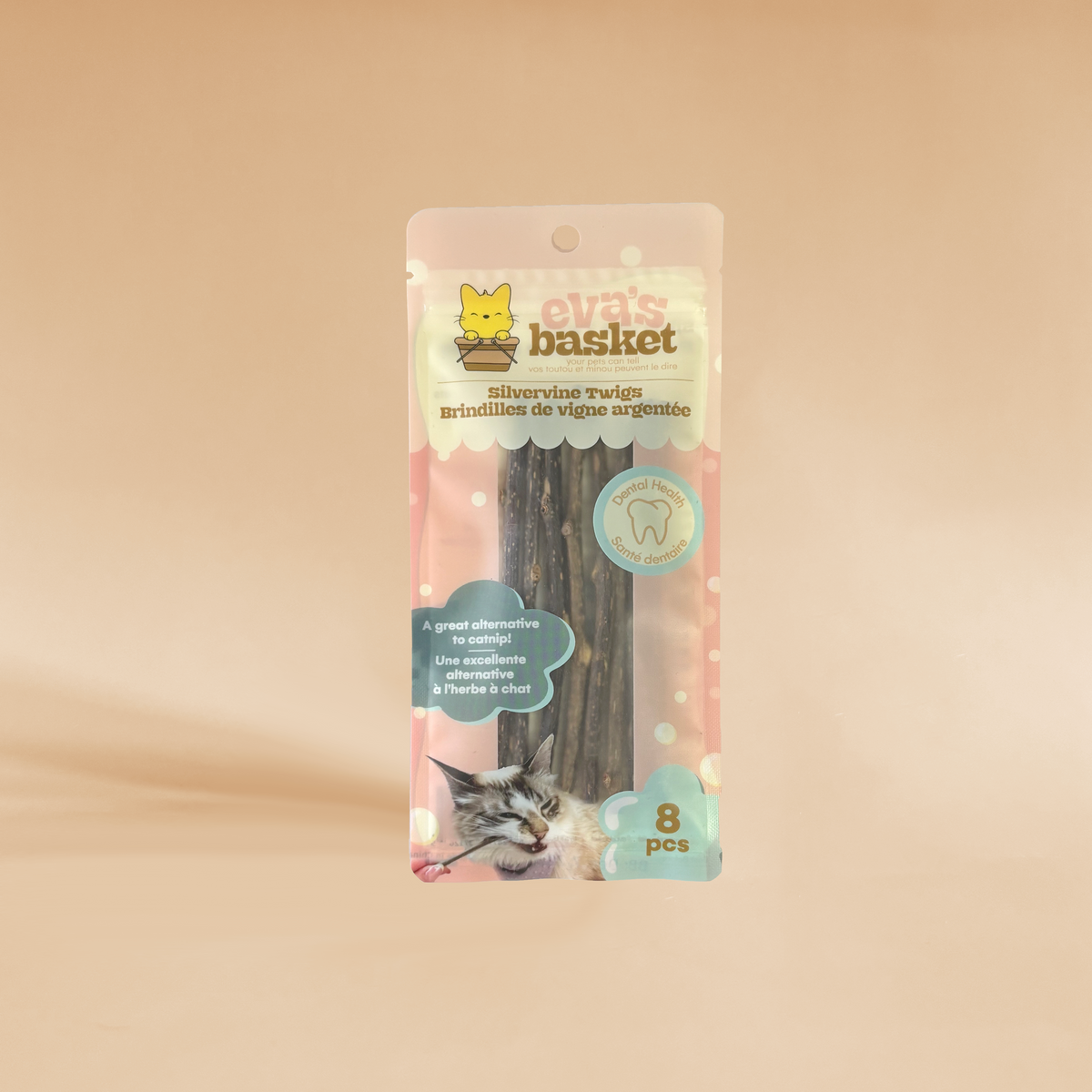 Natural silvervine chew sticks for cats, 8-pack by Eva's Basket