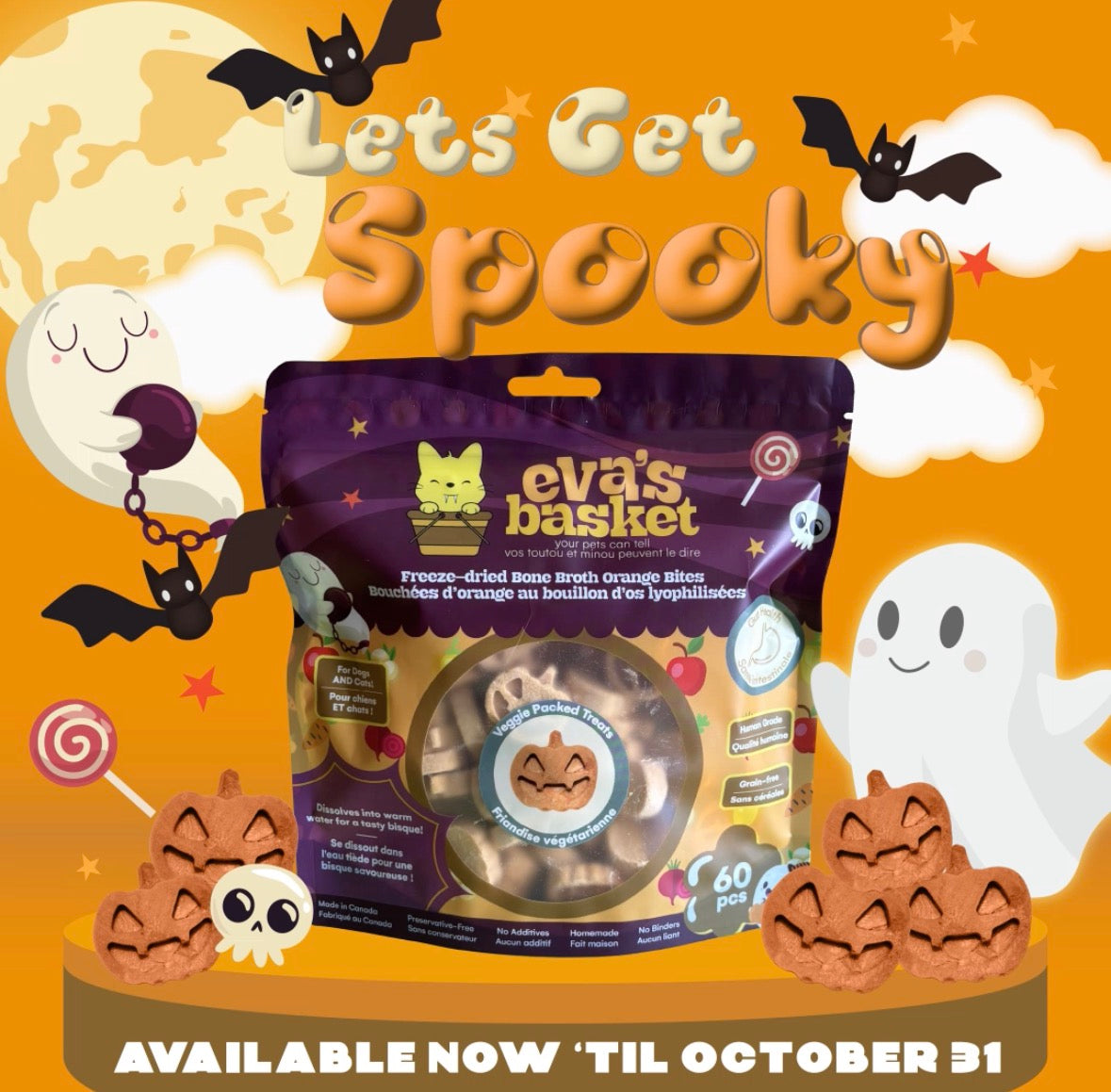 Limited-edition freeze-dried Halloween treats for dogs and cats
